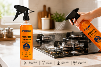 PROWIPES Kitchen Cleaner Spray|Powerful Grease & Stain Remover|Safe on Kitchen Surfaces|Fresh Fragrance|500ml|Pack of 2
