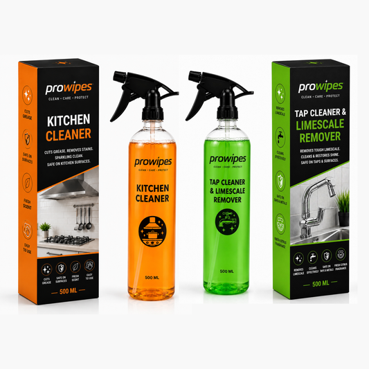 PROWIPES Kitchen Cleaner + Tap Cleaner & Limescale Remover Combo Pack (500ml + 500ml)
