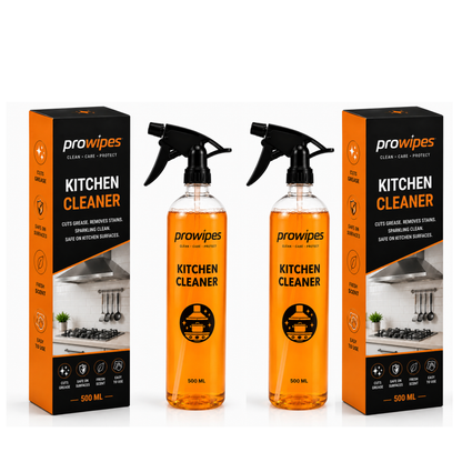 PROWIPES Kitchen Cleaner Spray|Powerful Grease & Stain Remover|Safe on Kitchen Surfaces|Fresh Fragrance|500ml|Pack of 2